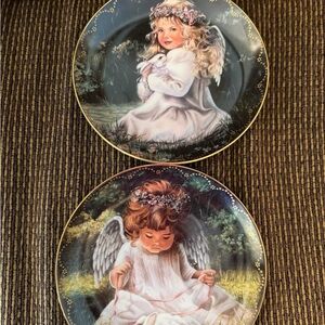 The Bradford Exchange Angelic Child Plates with Gold Trim